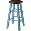 image:imageWinsome Ivy Square Leg Counter Stool 29 in Rustic Light Blue and Walnut Classic Backless Bar Chairs for Kitchen amp Dining Room Seating Timeless Essential Furniture for Home Dorm ApartmentsWalnut  Rustic Blue