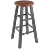 image:imageWinsome Ivy Square Leg Counter Stool 29 in Rustic Light Blue and Walnut Classic Backless Bar Chairs for Kitchen amp Dining Room Seating Timeless Essential Furniture for Home Dorm ApartmentsTeak  Rustic Gray