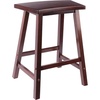 image:imageWinsome Katashi FanShape ExtraWide Bar Stool with Footrest 29 High 20 Wide WalnutCounter Stool
