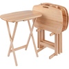 image:imageWinsome Lucca Snack Folding Table Set 228inch x 156inch Oyster Gray 16577Natural