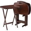 image:imageWinsome Lucca Snack Folding Table Set 228inch x 156inch Oyster Gray 16577Walnut