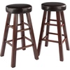 image:imageWinsome Maria 2Piece Counter Stool Set 25In Height Faux Leather Cushion Seat Walnut Finish25 In