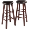 image:imageWinsome Maria 2Piece Counter Stool Set 25In Height Faux Leather Cushion Seat Walnut Finish30 In