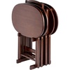 image:imageWinsome Nathan Set of 4 Foldable Snack Tables with Storage Rack 26 in Cappuccino Easy to Store Portable Fold Up Table Set for Kitchen Living Room TV Dining Crafts Puzzles Work From HomeCappuccino