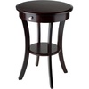 image:imageWinsome Sasha Round Accent Table with Drawer and Shelf for Living Room Bedroom BlackCappuccino