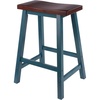 image:imageWinsome Satori Saddle Seat Counter Stool 24 in Walnut Classic Backless Bar Chairs for Kitchen amp Dining Room Seating Timeless Essential Furniture for Home Dorm ApartmentsWalnut  Rustic Teal