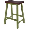 image:imageWinsome Satori Saddle Seat Counter Stool 24 in Walnut Classic Backless Bar Chairs for Kitchen amp Dining Room Seating Timeless Essential Furniture for Home Dorm ApartmentsWalnut  Rustic Green
