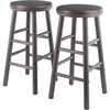 image:imageWinsome Shelby 2Piece Swivel Counter Stools 25 in Walnut Solid WoodOyster Gray