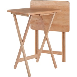 image:imageWinsome Alex Set of 2 Foldable Snack Tables Easy to Store Small Portable Fold Up Table Set for Kitchen Living Room TV Dining Crafts Puzzles Work From Home