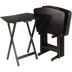 image:imageWinsome Anila Snack Table Set with Storage Rack Fan Shaped for Living Room 26 Coffee Set of 4 Tables