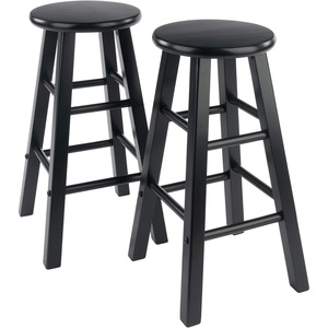 image:imageWinsome Element 2Piece Counter Stool Set 29 in Walnut Classic Backless Bar Chairs for Kitchen amp Dining Room Seating Timeless Essential Furniture for Home Dorm ApartmentsBlack