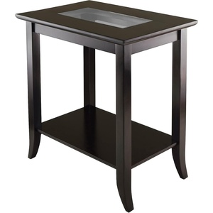 image:imageWinsome Genoa 2504 x 2394 x 163Inch Composite Wood End Table with Glass Top Dark Brown 92419Table