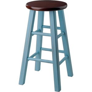 image:imageWinsome Ivy Square Leg Counter Stool 29 in Rustic Light Blue and Walnut Classic Backless Bar Chairs for Kitchen amp Dining Room Seating Timeless Essential Furniture for Home Dorm ApartmentsWalnut  Rustic Blue