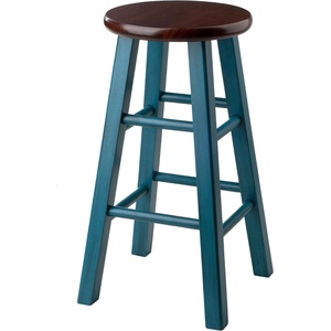 image:imageWinsome Ivy Square Leg Counter Stool 29 in Rustic Light Blue and Walnut Classic Backless Bar Chairs for Kitchen amp Dining Room Seating Timeless Essential Furniture for Home Dorm ApartmentsWalnut  Rustic Teal