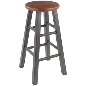 image:imageWinsome Ivy Square Leg Counter Stool 29 in Rustic Light Blue and Walnut Classic Backless Bar Chairs for Kitchen amp Dining Room Seating Timeless Essential Furniture for Home Dorm ApartmentsTeak  Rustic Gray