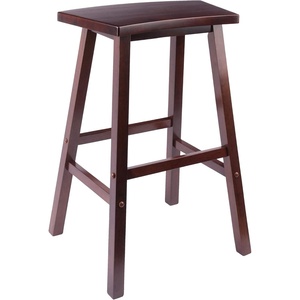 image:imageWinsome Katashi FanShape ExtraWide Bar Stool with Footrest 29 High 20 Wide WalnutBar Stool