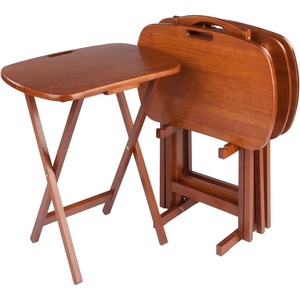 image:imageWinsome Lucca Snack Folding Table Set 228inch x 156inch Oyster Gray 16577Teak