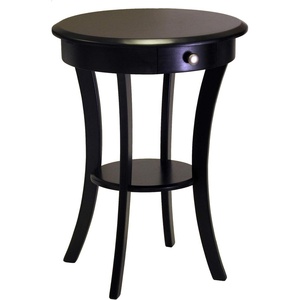 image:imageWinsome Sasha Round Accent Table with Drawer and Shelf for Living Room Bedroom BlackBlack