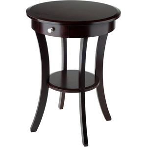 image:imageWinsome Sasha Round Accent Table with Drawer and Shelf for Living Room Bedroom BlackCappuccino