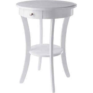 image:imageWinsome Sasha Round Accent Table with Drawer and Shelf for Living Room Bedroom BlackWhite