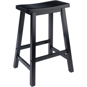 image:imageWinsome Satori Saddle Seat Counter Stool 24 in Walnut Classic Backless Bar Chairs for Kitchen amp Dining Room Seating Timeless Essential Furniture for Home Dorm ApartmentsBlack