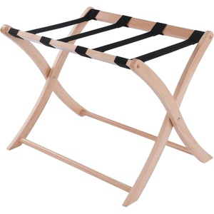 image:imageWinsome Scarlett Luggage Rack in Walnut Sturdy Folding Suitcase and Bag Stand for Guest Room Bedroom Must Have Foldable Storage Essential for Guests Small Businesses HomeNatural