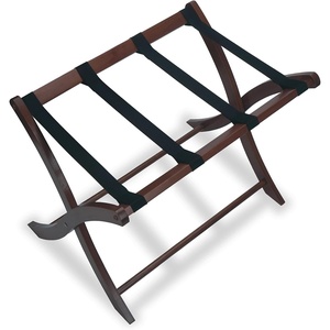 image:imageWinsome Scarlett Luggage Rack in Walnut Sturdy Folding Suitcase and Bag Stand for Guest Room Bedroom Must Have Foldable Storage Essential for Guests Small Businesses HomeWalnut