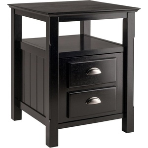 image:imageWinsome Timber Nightstand with Door for Bedroom Living Room Black