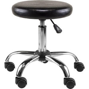 image:imageWinsome Wood Clark Round Cushion Swivel Stool with Adjustable HeightBlack  Chrome