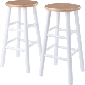 image:imageWinsome Wood Huxton 2Pc Counter Stool Set Natural and White Finish 24