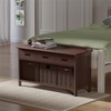 image:imageAdriana 4Pc Storage Bench with 3 Foldable Woven Baskets  Walnut