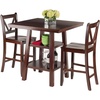 image:imageOrlando 3Pc Set High Table 2 Shelves w 2 VBack Counter Stools