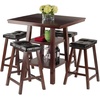 image:imageOrlando 3Pc Set High Table 2 Shelves w 4 Cushion Seat Stools