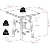 image:imageOrlando 3Pc Set High Table 2 Shelves w 4 Cushion Seat Stools
