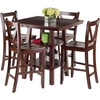 image:imageOrlando 5Pc Set High Table 2 Shelves w 4 VBack Counter Stools