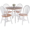 image:imageSorella 5Pc Drop Leaf Dining Table with Windsor Chairs  Natural and White