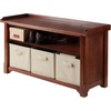 image:imageVerona 4Pc Set Storage Bench amp 3 Foldable BasketsBeige Baskets
