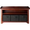 image:imageVerona 4Pc Set Storage Bench amp 3 Foldable BasketsBlack Baskets