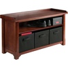 image:imageVerona 4Pc Set Storage Bench amp 3 Foldable BasketsBlack Baskets