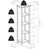image:imageVerona 4Section N Storage Shelf with 4 Foldable Black Color Fabric BasketsBeige Baskets