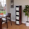 image:imageVerona 4Section N Storage Shelf with 4 Foldable Black Color Fabric BasketsBeige Baskets
