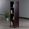 image:imageVerona 4Section N Storage Shelf with 4 Foldable Black Color Fabric BasketsNo Baskets