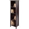 image:imageVerona 4Section N Storage Shelf with 4 Foldable Black Color Fabric BasketsNo Baskets