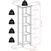 image:imageVerona 4Section N Storage Shelf with 4 Foldable Black Color Fabric BasketsNo Baskets