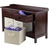 image:imageWinsome Adriana 4Pc Set Storage Bench amp 3 Foldable BasketsWalnut  Beige