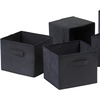 image:imageWinsome Adriana 4Pc Set Storage Bench amp 3 Foldable BasketsWalnut  Black