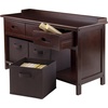 image:imageWinsome Adriana 4Pc Set Storage Bench amp 3 Foldable BasketsWalnut  Chocolate