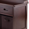 image:imageWinsome Adriana 4Pc Set Storage Bench amp 3 Foldable BasketsWalnut  Chocolate