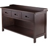 image:imageWinsome Adriana 4Pc Set Storage Bench amp 3 Foldable BasketsWalnut  Chocolate