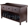 image:imageWinsome Adriana 4Pc Set Storage Bench amp 3 Foldable BasketsWalnut